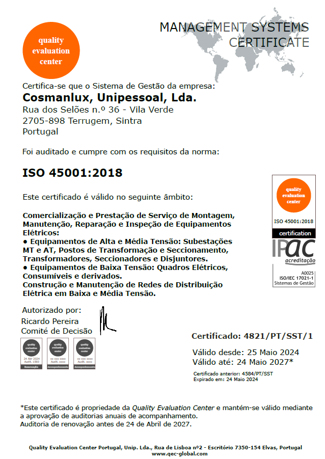 ISO 45001:2018 - Segurança e Saúde no Trabalho